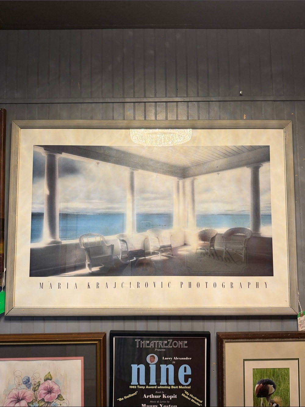 MARIA KRAJCROVIC Photography Coastal Porch Print in Blue and White